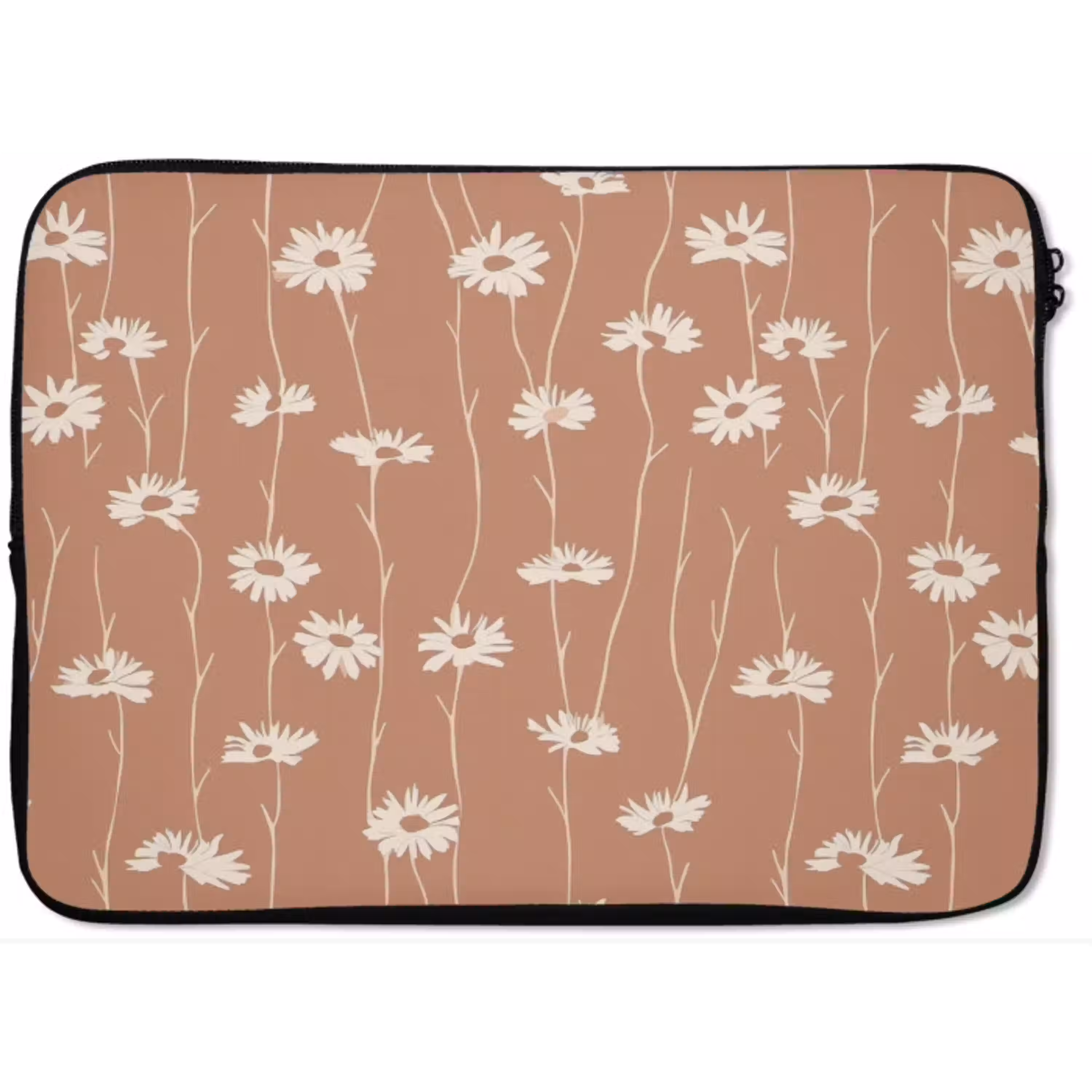 Madeliefjes - Subtiel - Terracotta laptophoes neopreen klein 279 -zkaufland3dotto