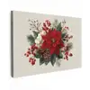 Kerststuk - Poinsettia - Dennenappels - Rood canvas 2cm klein -z3d