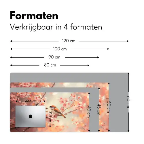 Vogels - Romantic - Bloesemtak Muismat XXL klein -sfeer5