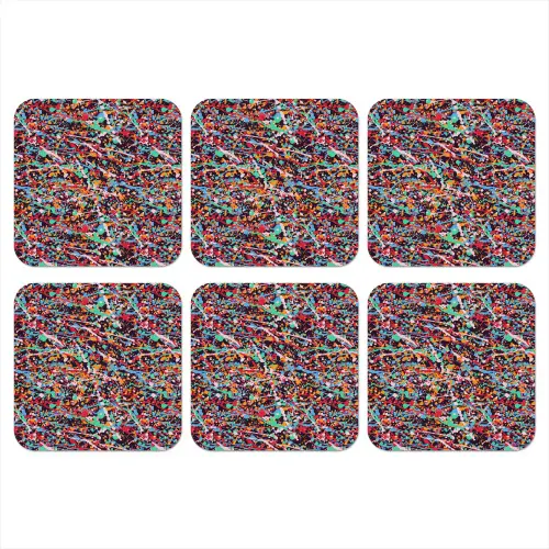 Spat - Abstract - Waterverf - Multi onderzetter kurk middel 366 -3d