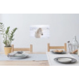 Paard - Kop - Winter - Dieren - Wit Muursticker klein -eettafel