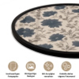 Motief - Bloemen - Zwart - Beige Fotolijst rond zonder passe partout klein 856 -closeup_DE