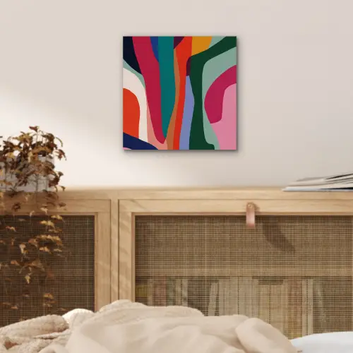 Vormen - Bochten - Kleurrijk - Abstract aluminium wit klein -sfeer3