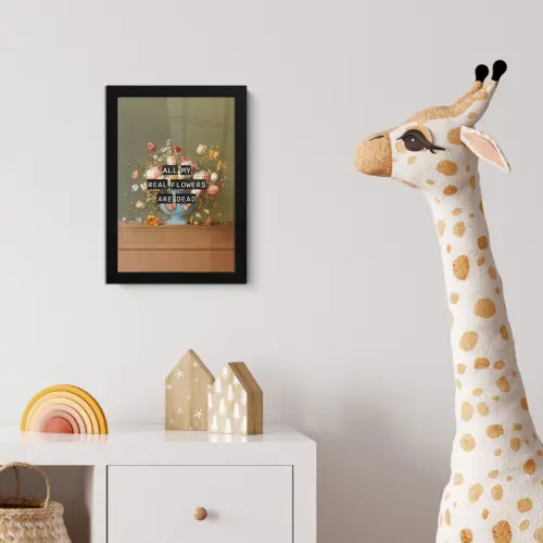 Bloem - Quote - Vintage - Art fotolijst zwart zonder passe partout klein -usfeer4_kinderkamer