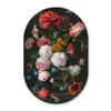 Stilleven met bloemen in een glazen vaas - Schilderij van Jan Davidsz. de Heem Wandcirkel Ovaal Forex klein -3d
