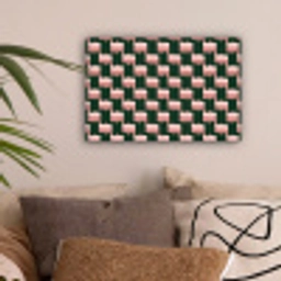 Vlechtpatroon - Groen - Roze - Geometrisch canvas 2cm klein 34 -sfeer1
