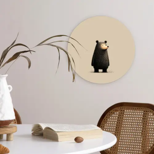 Beer - Donkerbruin - Minimalistisch Wandcirkel plexiglas klein -sfeer4