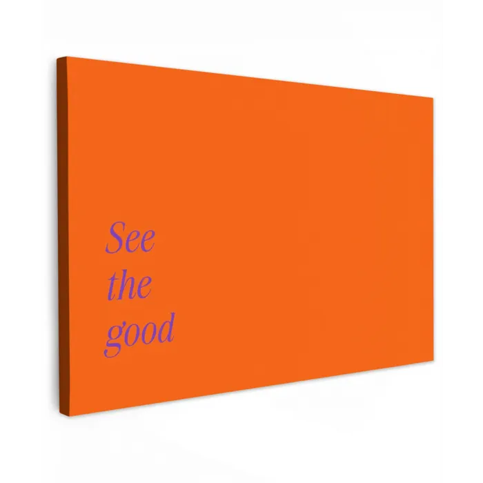See te good - Paars - Oranje Tuinposter op houten frame 2 cm dik klein -3d