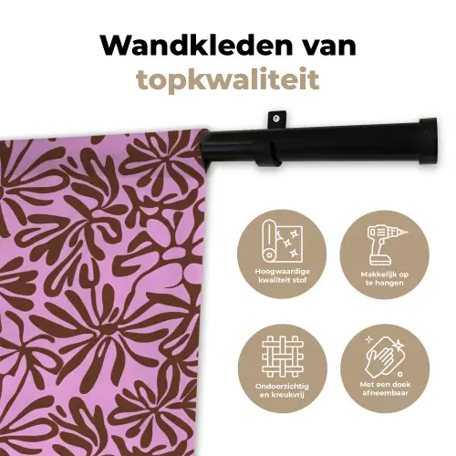 Organisch - Patroon - Roze Wandkleed katoen klein 269 -sfeer2