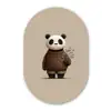 Panda - Blauwe bloemen - Zachtheid Wandcirkel Ovaal Forex klein -3d