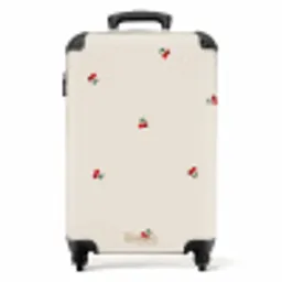Beige achtergrond met patroon van kleine kersen NBS - Handbagage koffer - Unisex middel -productfoto_recht