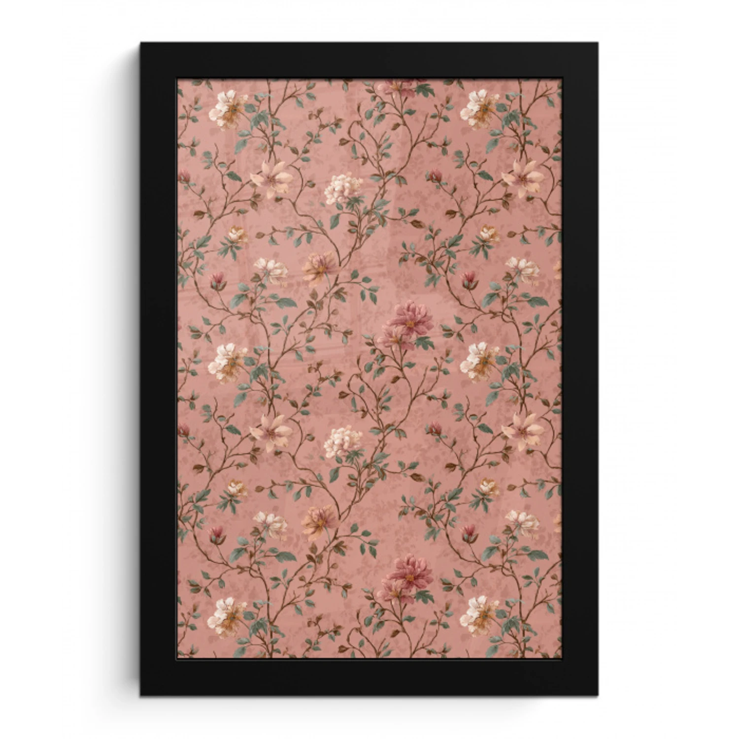 Botanisch - Bloemen - Roze fotolijst zwart zonder passe partout klein 224 -3d