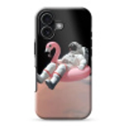 Astronaut - Flamingo - Zwemband - Roze Toughcase MagSafe Apple iPhone 17 klein -3d