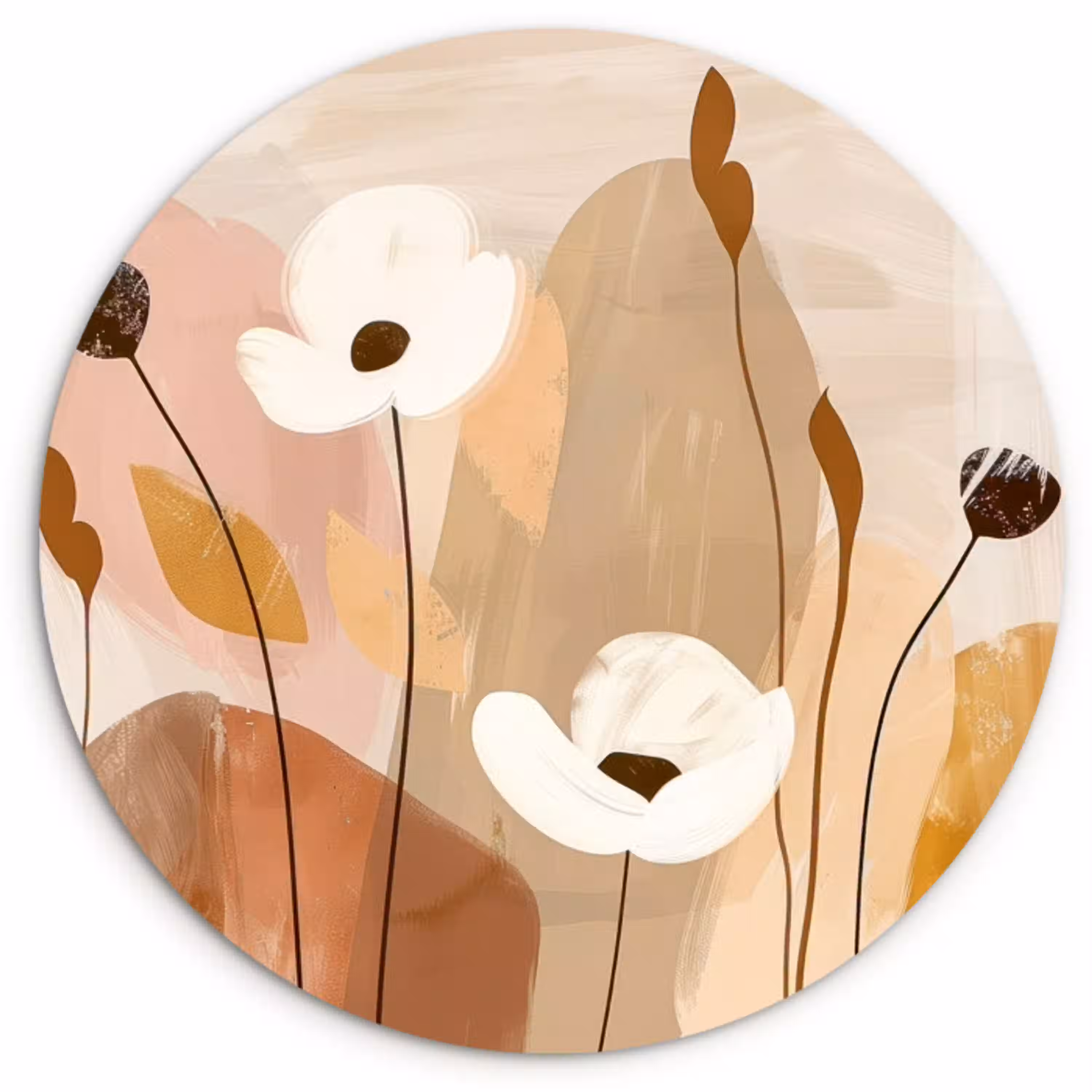 Abstracte Flora KitchenYeah - Keuken - Wandcirkel Forex klein -3d