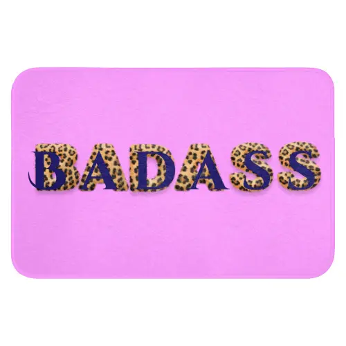 Felroze - Badass - Panterprint - Schaduw Badmat klein -3d