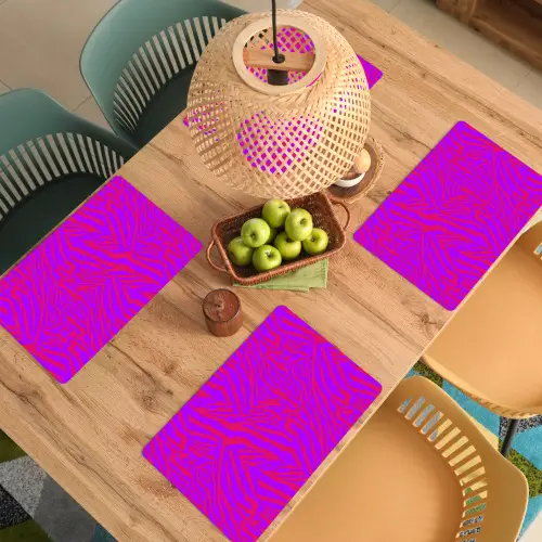 Zebra - Neon - Roze - Paars Placemat vinyl groot 368 -zzsfeer5_Kitchenyeah-website