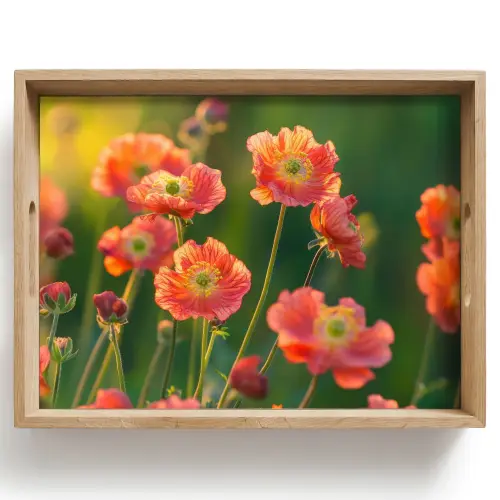 Bloemenveld - Zonnestralen - Oranje Dienblad Rechthoek middel -z3d_shopping