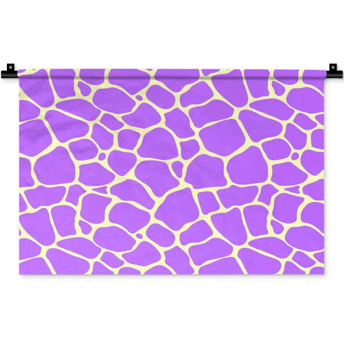 Paars - Vlekken - Geel - Pastel Wandkleed katoen klein 269 -zz3d
