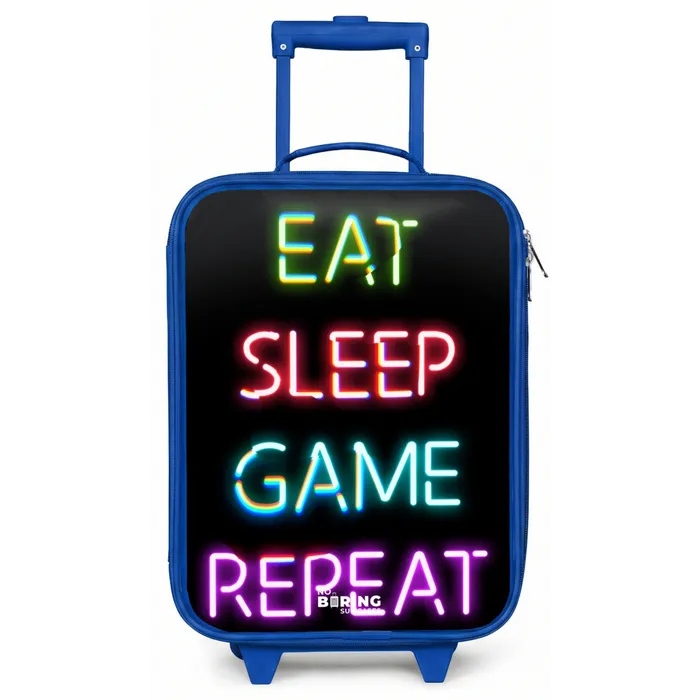 Qoute met neon lichten Kinderkoffer - Blauw klein -zz3dotto