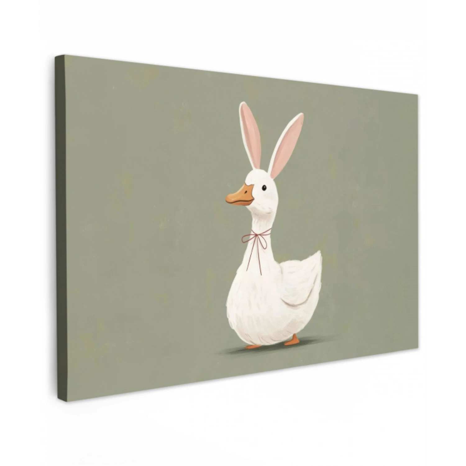 Eend - Konijnoren - Grijs Tuinposter op houten frame 2 cm dik klein -3d