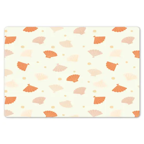 Zee - Dieren - Schelpen - Sinaasappel Placemat vinyl groot 368 -zzsfeer1_Kitchenyeah-website