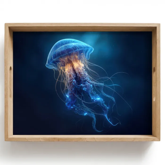 Kwal - Lichtgevend - Tentakels - Blauw Dienblad Rechthoek middel -z3d_shopping