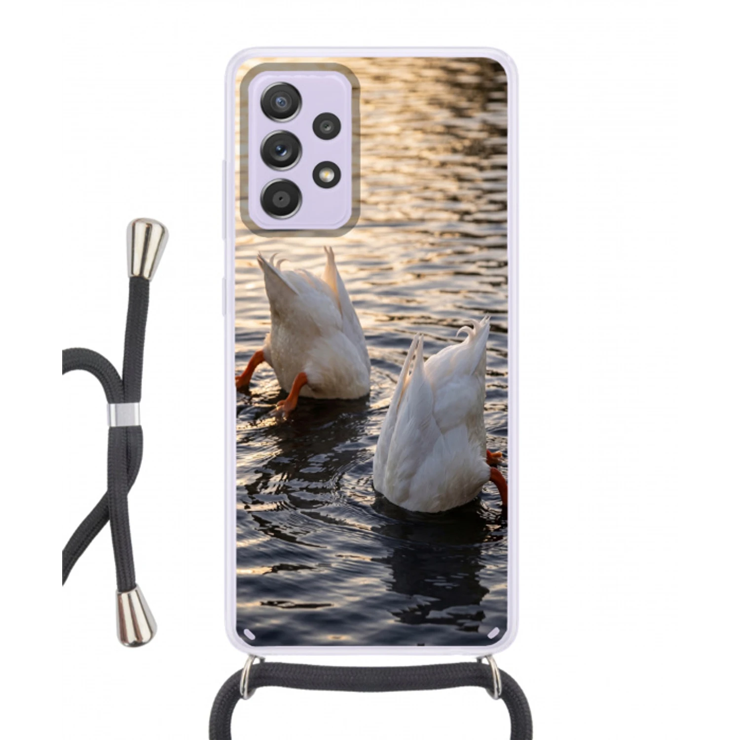 Eenden - Water - Natuur Hoesje Samsung Galaxy A52 5G met koord klein -3d