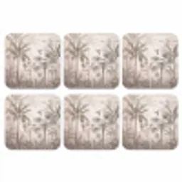 Jungle - Banenboom - Kolibrie - Beige onderzetter kurk middel -3d