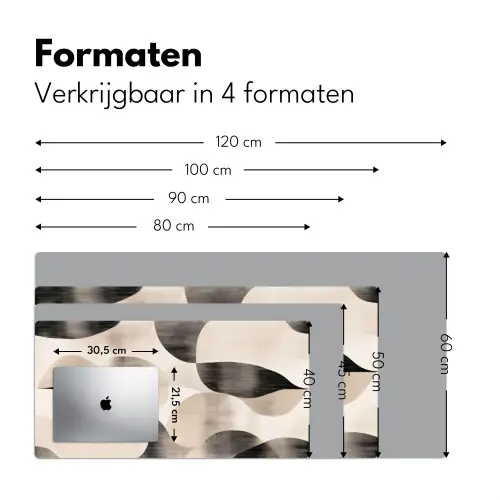 Grillige vormen - Subtiele overgangen - Dynamisch Muismat XXL klein -sfeer5