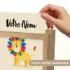Leeuw - Kleurrijke manen - Beige Light Box met kabel (Kinderlampje) klein -USP_websiteprintFR