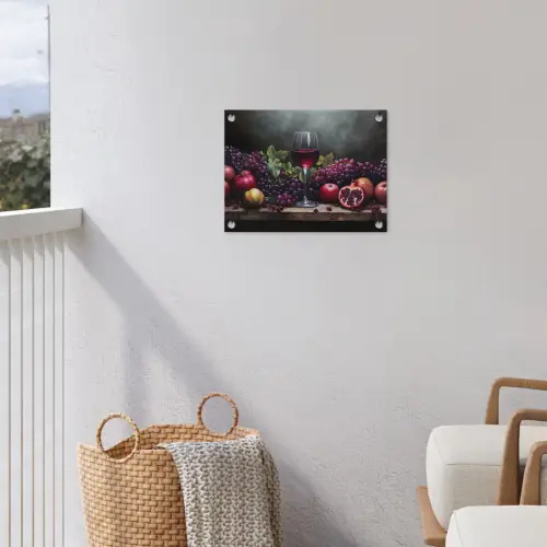 Wijn - Fruit - Stilleven tuinposter los doek klein -sfeer8