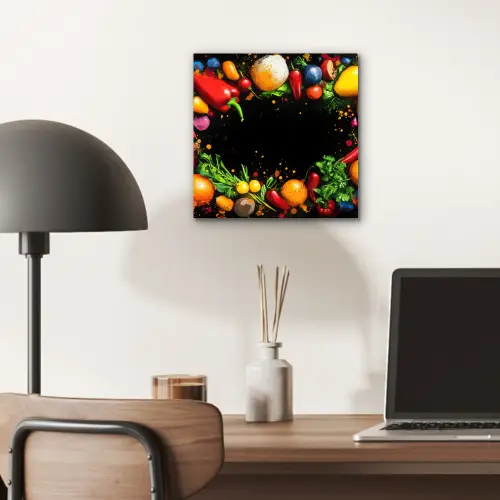 Groente - Graffiti - Kleurrijk - Koken - Abstract aluminium wit klein -sfeer5