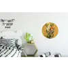 Bladeren - Boeket - Bloemen - Geel Wandcirkel aluminium klein -kinderkamer