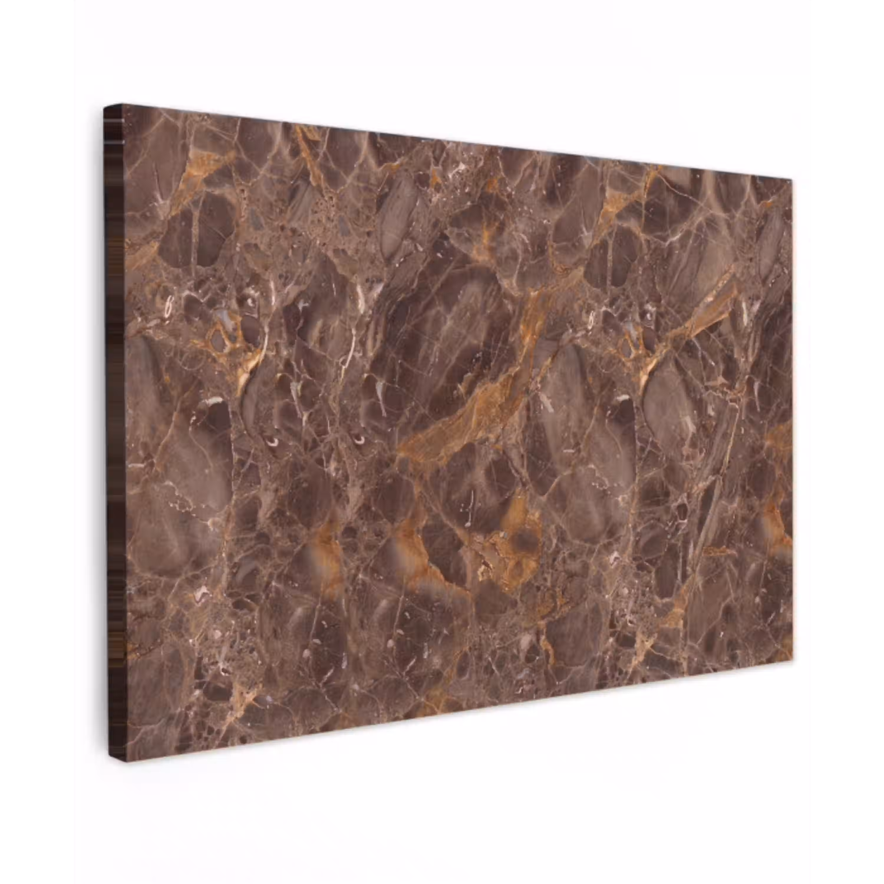 Marmer - Patroon - Natuur - Bruin - Goud Tuinposter op houten frame 2 cm dik klein -3d