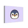 Pinguïn - Paars - Schattig aluminium wit klein -3d