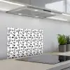 Gezicht - Zwart - Lijnen - Artistiek keuken achterwand spatscherm klein 900 -3d_schuin