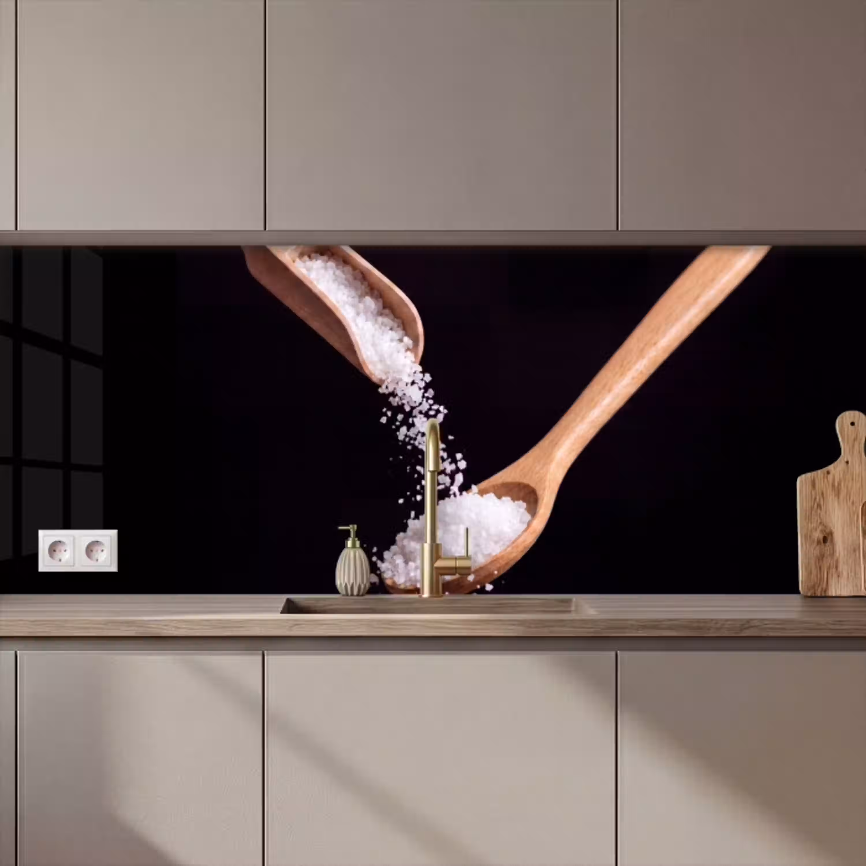 Eten - Zout - Hout keuken achterwand 2 middel zz_3dshopping