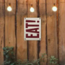 Red - Eten - Vintage - Decoratie tuinposter los doek klein -sfeer1