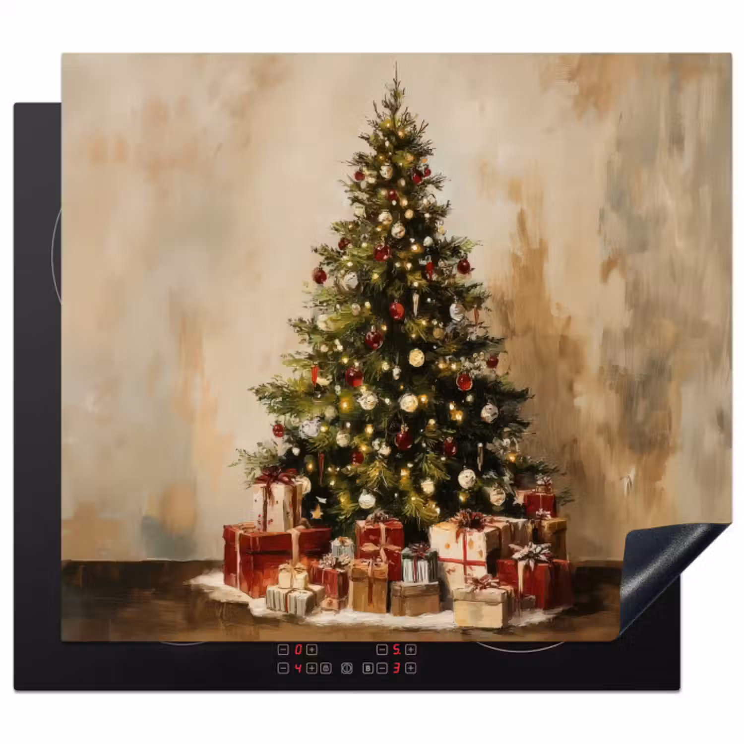 Inductie beschermer - Kerstboom - Versierd - Kleurrijk