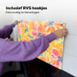 Textuur - Bloemen - Kleurrijk Inductie beschemer met haakjes klein 777 -ky-ophangen-nl
