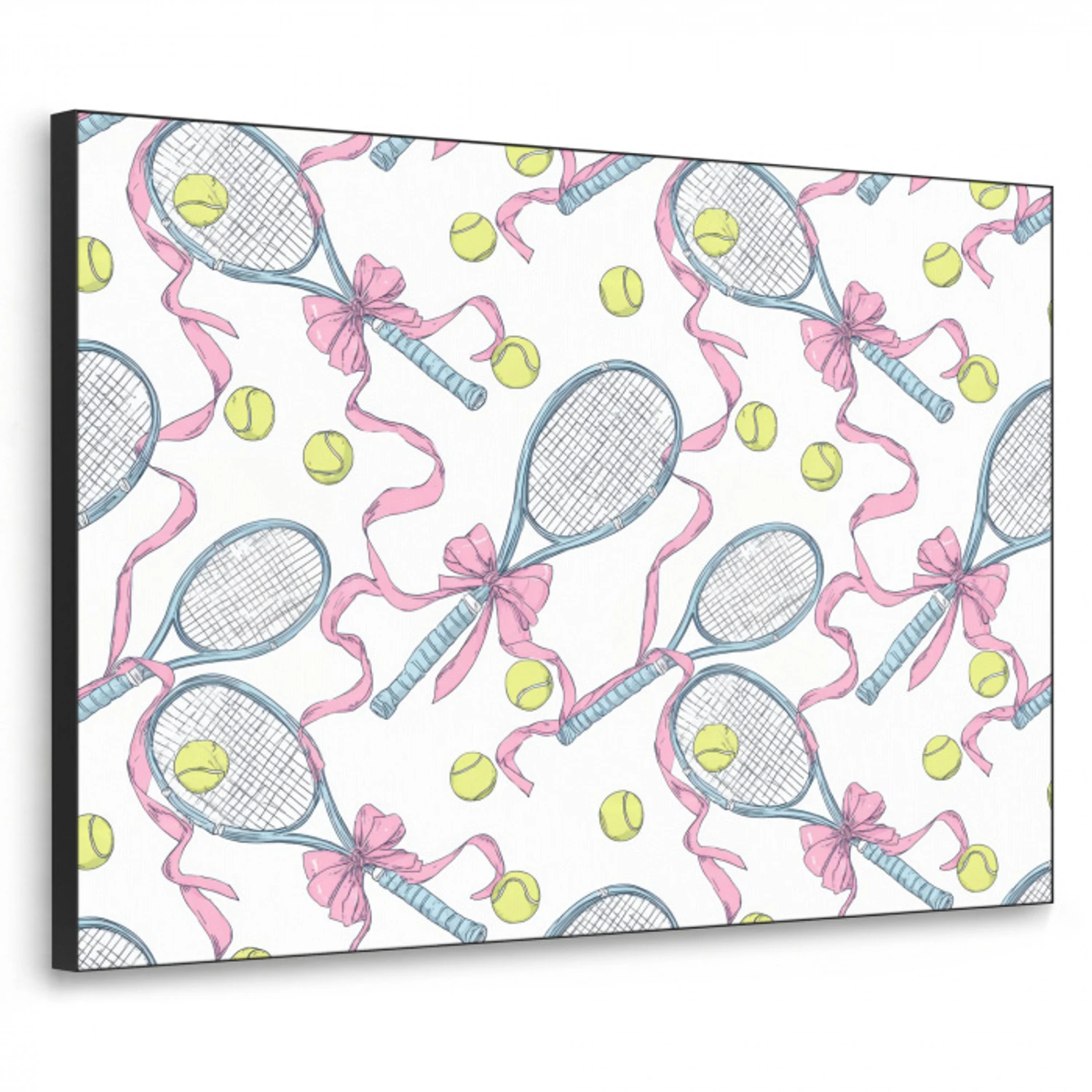 Tennis - Strikken - Kleurrijk Textielframe zwart klein 947 -3d