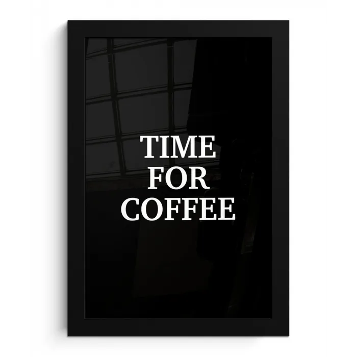 Quotes - Letters - Koffie - Zwart fotolijst zwart zonder passe partout klein -3d