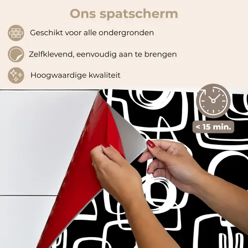 Onregelmatig - Cirkels - Lijnen keuken achterwand spatscherm klein 900 -spatscherm_NL