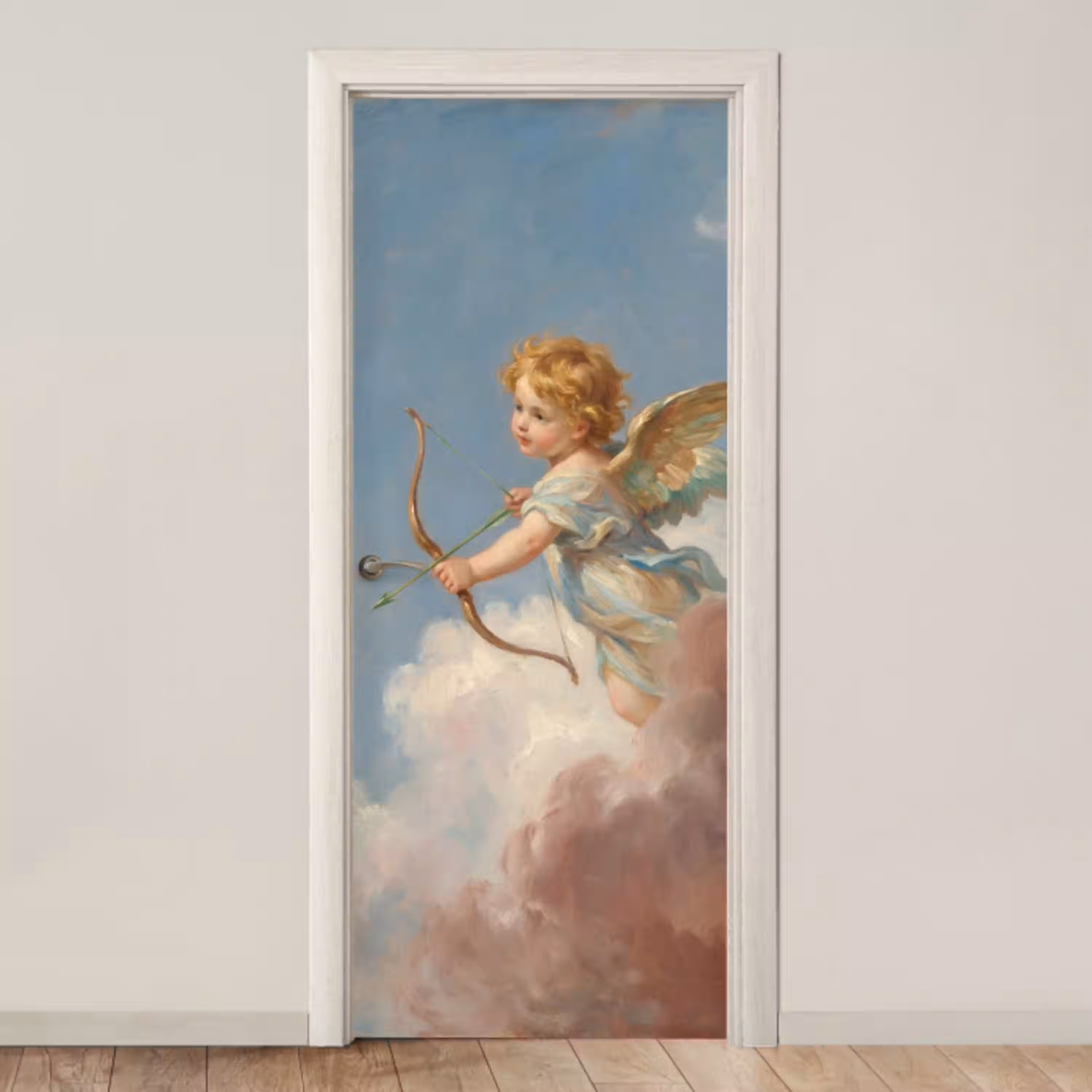 Engel - Pijl en boog - Mythologie - Klassiek deurposter klein -3d_beige