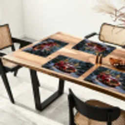 Kersttruck - Sneeuwbos - Rood Placemat vinyl groot -zzsfeer4_Kitchenyeah-website