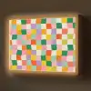 Vierkanten - Kleurrijk - Golvend Light Box met batterij (Wandlamp) middel -z3d_website
