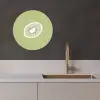 Kiwi - Lijntekening - Minimalistisch - Groen KitchenYeah - Keuken - Wandcirkel Forex klein -sfeer1