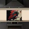 Zwarte draak - Rookwolken - Rood keuken achterwand spatscherm klein -sfeer1