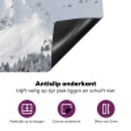 Berg - Sneeuw - Winter - Natuur - Wit Inductie beschermer vinyl 3mm klein -zzzzzzz-cc-onderkant