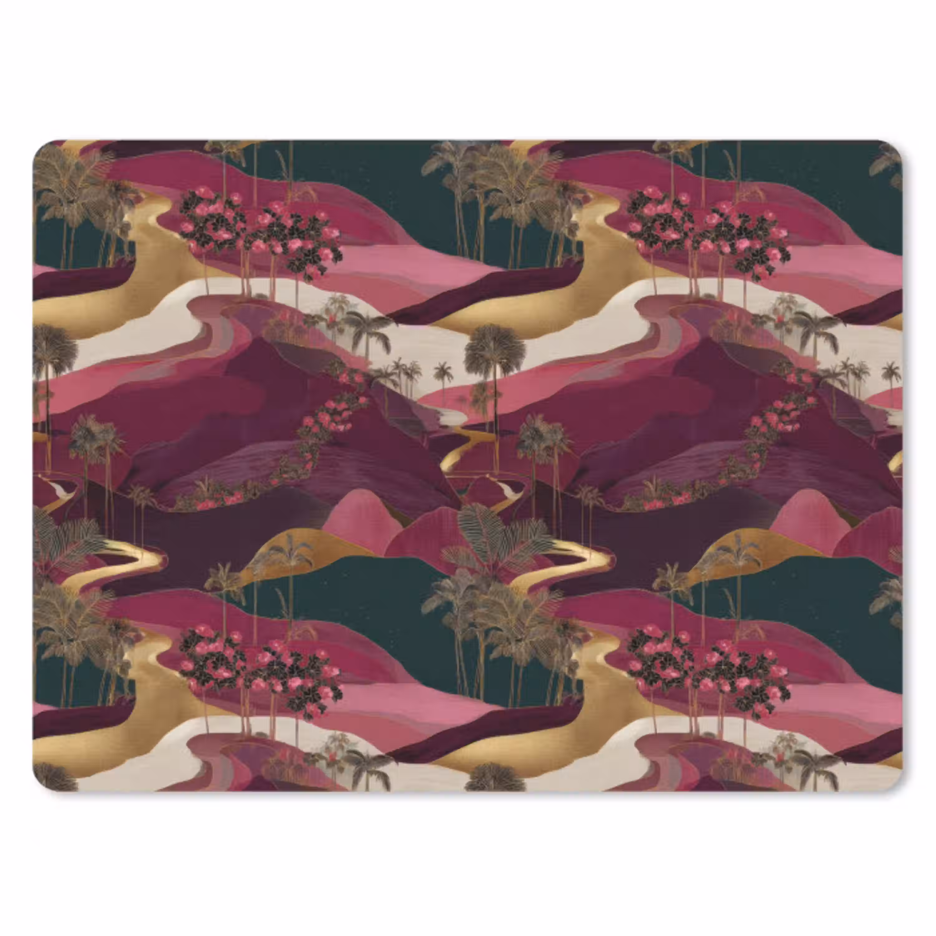 Magisch - Palmbomen - Goud muismat rubber klein 262 -3d